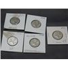 Lot of circa 1940s Silver Canadian Quarters 1942, 43, 44, 45, 48