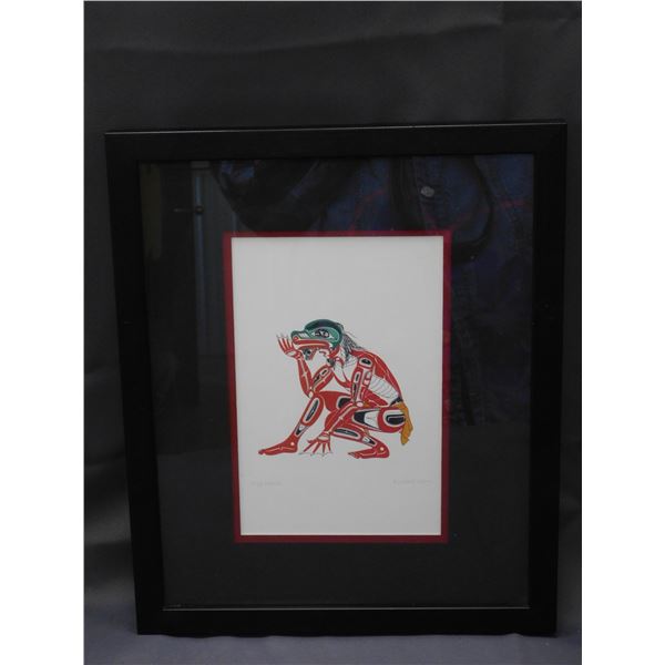 Frog Dancer by Richard Shortie Fine Indigenous Art Print Framed Matted