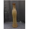 Image 1 : Tall Pottery Vase Brown Glazed, Ridges