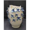 Image 1 : Ceramic Vase Blue Birds Flying Around Egg