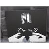 Image 1 : Jerry Rubin Original Painting Black Silhouette of 2 Cats