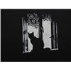 Image 4 : Jerry Rubin Original Painting Black Silhouette of 2 Cats