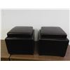 Image 1 : Pair of Storage Ottomans with Convertible Tray Lids Dark Brown
