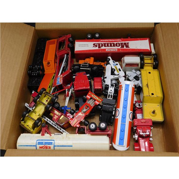 Box of Die Cast Cars, Hot Wheels, Matchbox, Tonka, Majorette, Etc