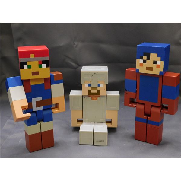 Lot of 3 Minecraft 8" Figures Action Figures