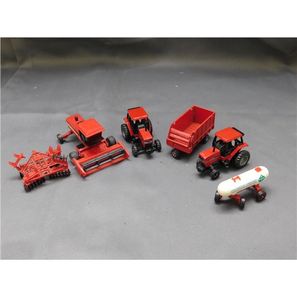 Lot of 6 ERTL Farming Miniature Die Cast Toys Red