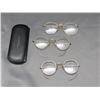 Image 1 : Lot of 3 Pairs of Antique Reading Glasses / Spectacles (1 broken)