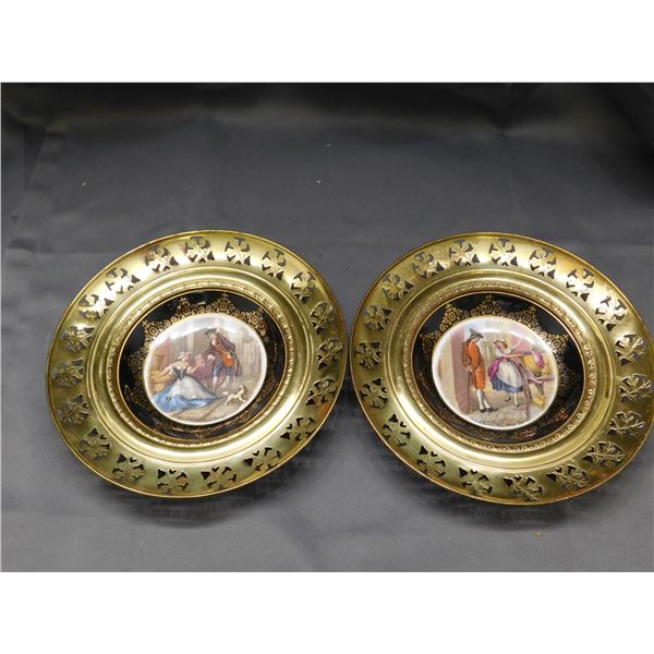 Regency Bone China Saucers in Ornate Metallic Frames "Cries of London"