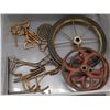 Image 5 : Lot of Assorted Vintage Antique Home Hardware Locks, Pulls, Wheels, Plates, Hooks, Wheels