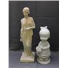 Image 1 : Lot of 2 Stone Style Garden Outdoor Decorations Woman & Child