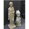 Image 2 : Lot of 2 Stone Style Garden Outdoor Decorations Woman & Child