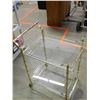 Image 3 : Rolling Bar Cart Brass Bamboo Style Frame Vintage MCM