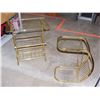 Image 1 : Magazine Rack Table Over The Couch and Side Table Glass Top Brass Frame
