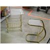Image 2 : Magazine Rack Table Over The Couch and Side Table Glass Top Brass Frame