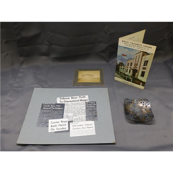 1937 King Coronation Rotary Club Silver-plate Tray, Antique Photograph, Royal Canadian Legion Menu