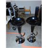 Image 1 : Pair of Black Adjustable Plastic Bar Stools with Metal Foot Rests and Bases Modern