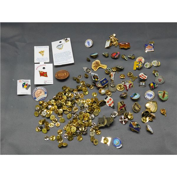 Lot of Assorted Pins, Pinbacks, Canadiana, Travel Souvenir, Etc