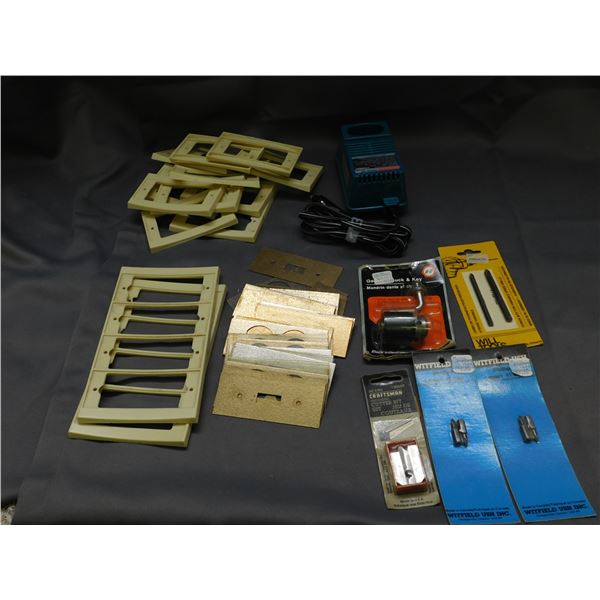 Lot of Assorted Contractor Electronics Plates, Panels, Bits, Makita Charger