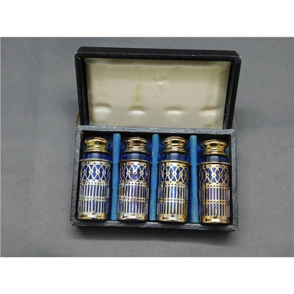 4pc Cobalt Blue Salt  & Pepper Shakers  in Box