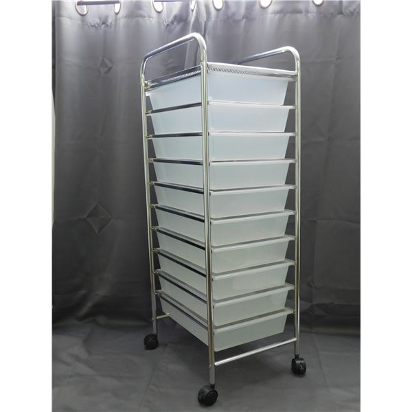 Metal Storage Rack w 12 Plastic Drawers / Tubs