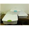 Image 1 : Lot of 3 Narrow Under The Bed Storage Bins w Lids