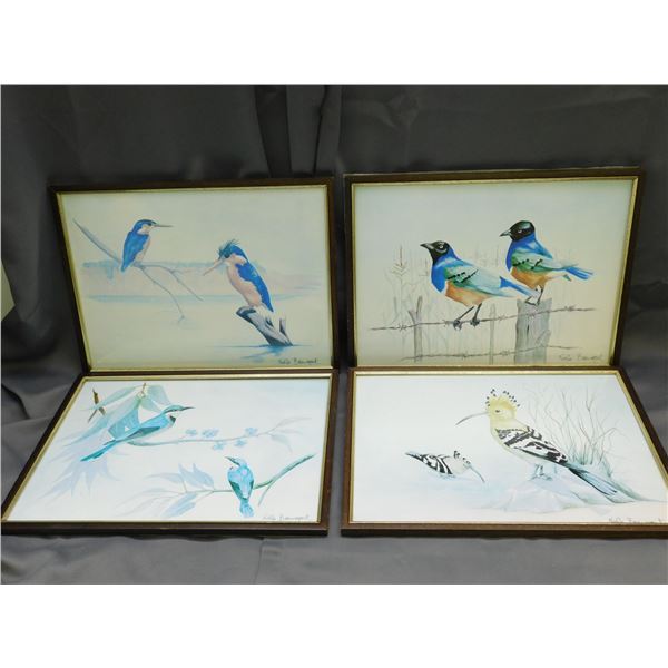 4pcs Art Prints of Birds Framed by Nicola Beaumont
