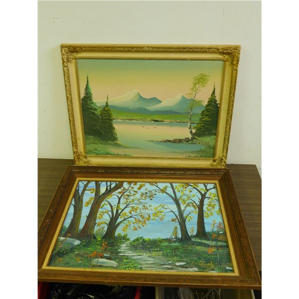 Lot of 2 Original Landscape Paintings Artist Signed & Framed