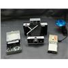 Image 1 : Polaroid 250 Land Camera w M3 Flashbulbs, Model 268 Flash w Blue Filter, Portrait Attachments