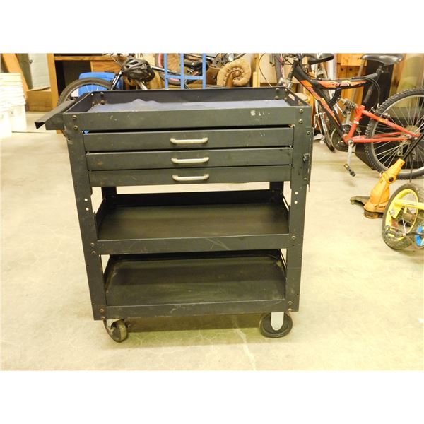 3 Drawer 3 Shelf Steel Utility Cart
