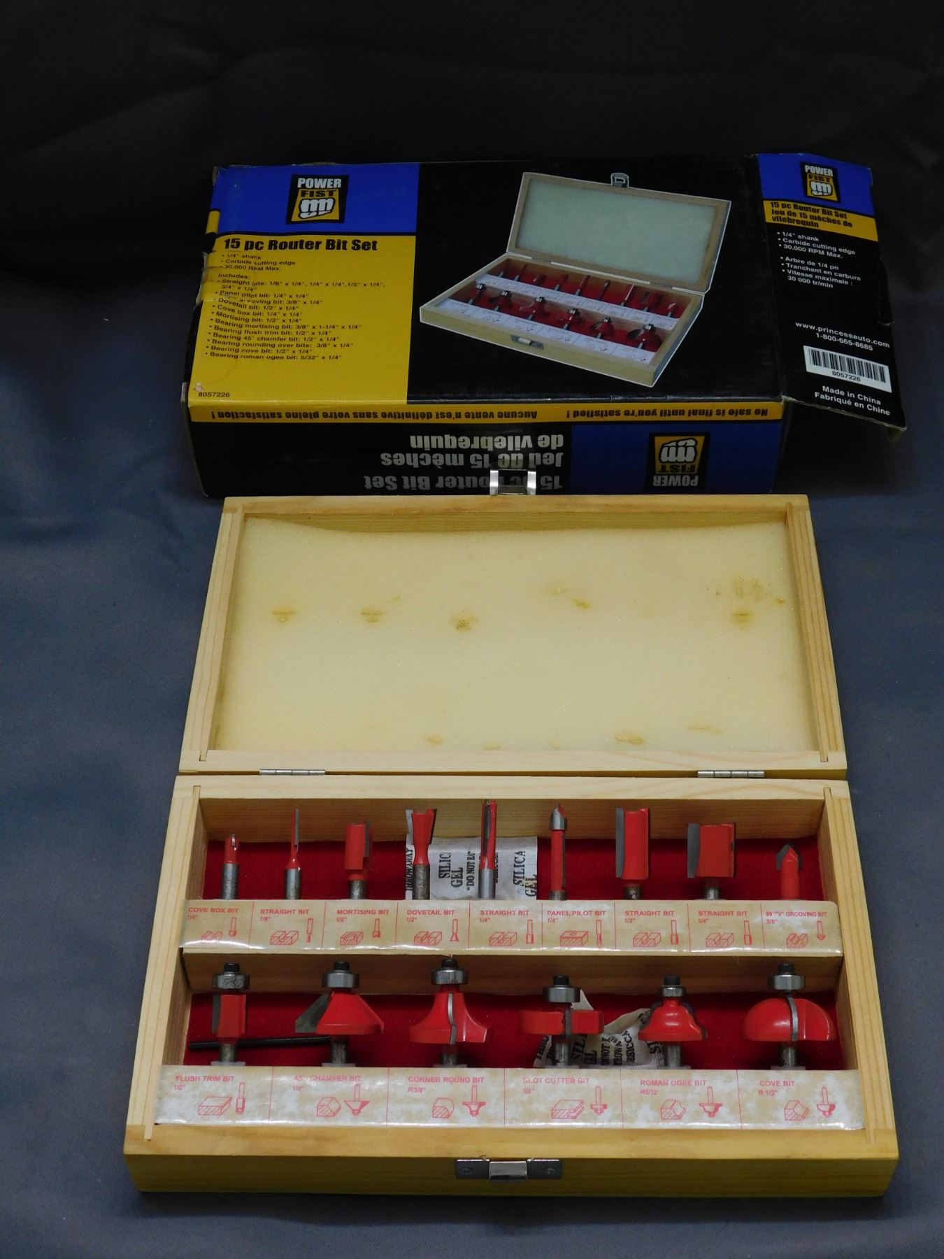 Powerfist 15pc Router Bit Set