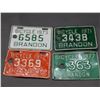 Image 1 : Lot of 4 Bicycle License Plates Brandon 1970s