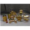 Image 1 : Lot of Assorted Brass Ware Vases, Loonie Coin Bank, Horses, Dinner Bell, Mugs, Etc