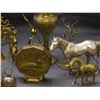 Image 3 : Lot of Assorted Brass Ware Vases, Loonie Coin Bank, Horses, Dinner Bell, Mugs, Etc