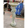 Image 2 : Plastic Filled With Plaster / Concrete Weighted Cherub Birdbath Planter