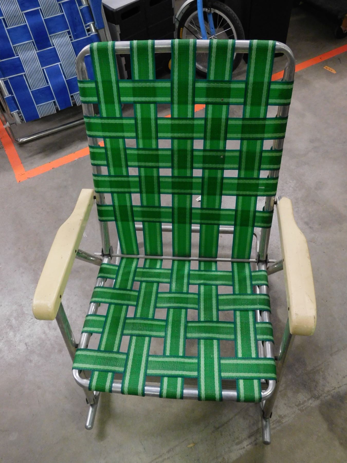 Folding Aluminum Webbed Rocking Chair Lawn Outdoor