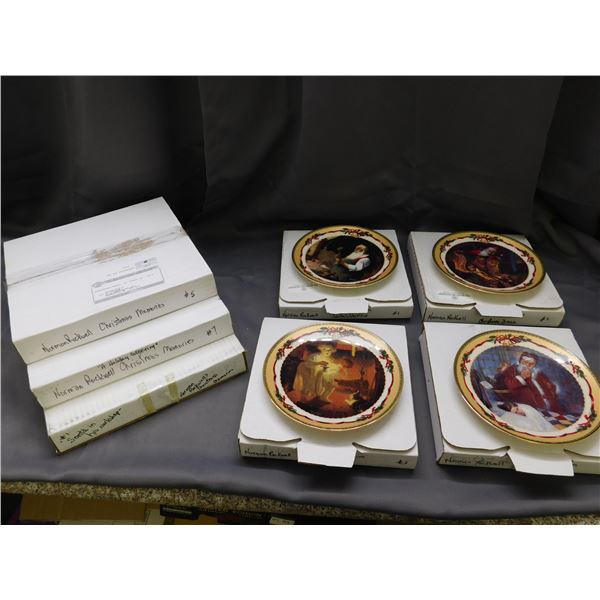 Lot of 7 Norman Rockwell Christmas Memories Bradford Exchange Collector Plates
