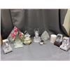 Image 1 : Lot of Assorted 3D Glass Lights, Etched Glass Candle Holders, Trinkets Etc