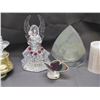 Image 3 : Lot of Assorted 3D Glass Lights, Etched Glass Candle Holders, Trinkets Etc