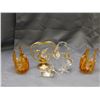 Image 1 : Lot of 5pcs Glass Swans, 50th Anniversary Swans, Glass & Metal Bird Decor