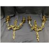 Image 1 : Ornate Brass Wall Sconces 2-Headed with Hardware