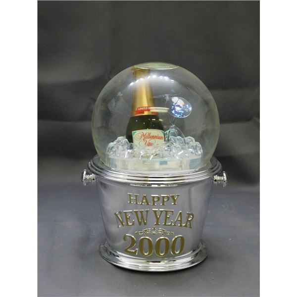 Millennium Happy New Year Snow Globe Ice Bucket y2k 2000 Mr Christmas