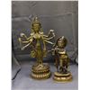 Pair of Asian Bronze Golden Shiva & Lord Krishna Statues