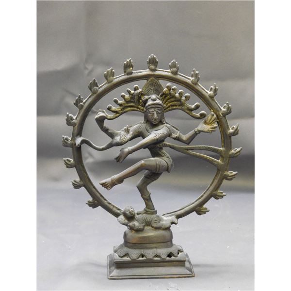 Cast Brass Hindu Nataraja Shiva Statue Vintage