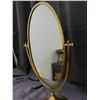 Image 3 : Large Gold Tone Oval Glass Desk Vanity Rotating Mirror