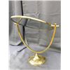 Image 4 : Large Gold Tone Oval Glass Desk Vanity Rotating Mirror