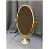 Image 5 : Large Gold Tone Oval Glass Desk Vanity Rotating Mirror