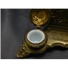 Image 4 : Bronze Ornate Desk Adornment Letter Holder with Ink Wells