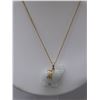 Image 1 : 10k Gold Necklace with White Jade Elephant Pendant