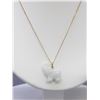 Image 2 : 10k Gold Necklace with White Jade Elephant Pendant