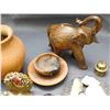 Image 4 : Bundle of Small Trinkets Rocks, Pottery, Wooden Elephants, Buddha